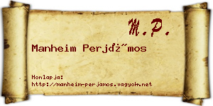 Manheim Perjámos névjegykártya